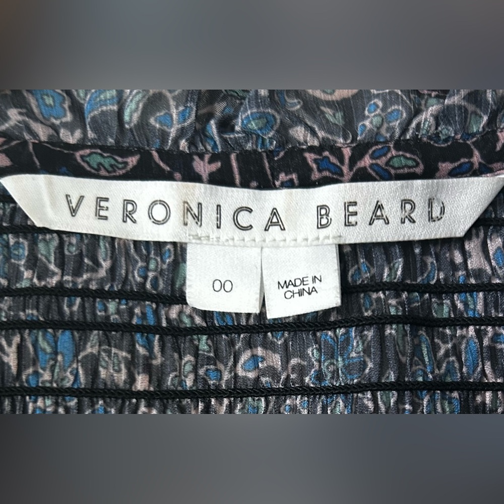Veronica Beard Jaz Floral Balloon Sleeve Chiffon Blouse Women’s Size 00 - Picture 6 of 6